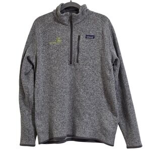 Patagonia Better Sweater Pullover Mens XL Grey Heather 1/4 Zip Logo Read
